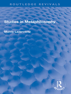 cover image of Studies in Metaphilosophy